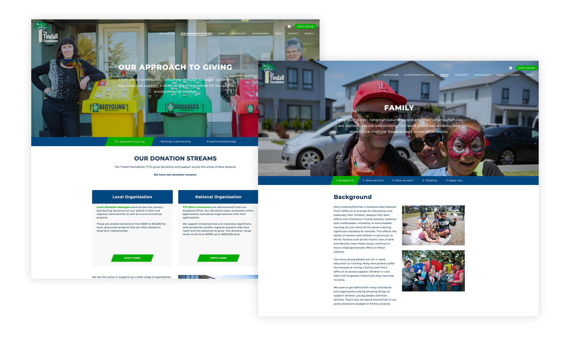 Examples of different design layouts that highlight community involvement.